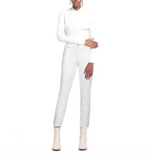 Paige Skyline Straight Low Rise Jeans W30 Optic White